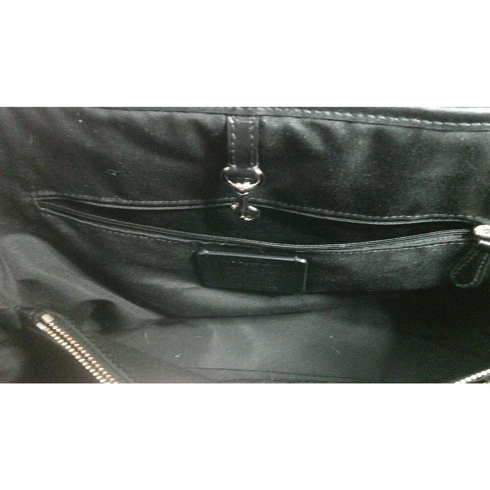 Coach Signature Coated Canvas Tote Black Leather Trim Shoulder Bag F57842 - Picture 8 of 8